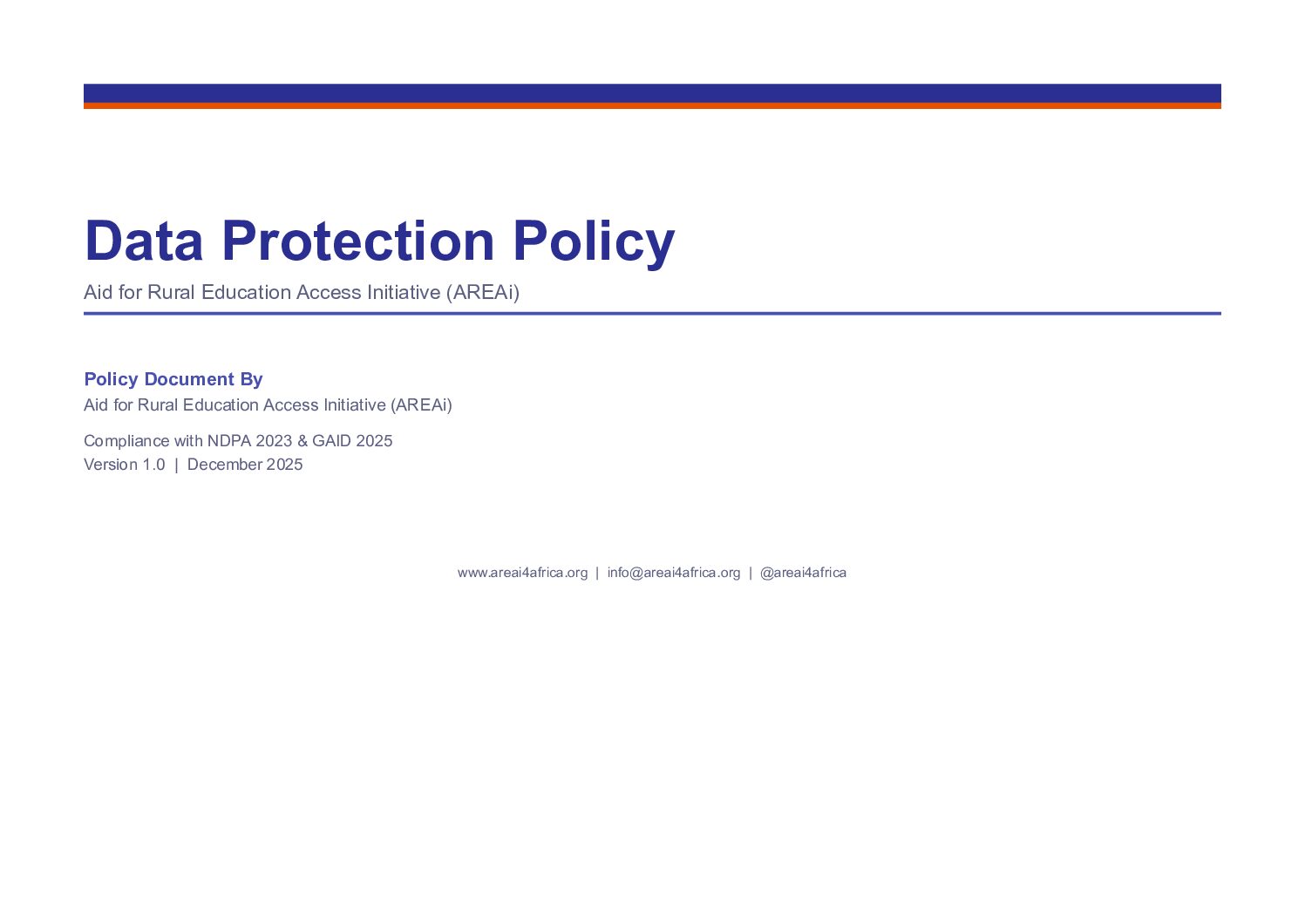 AREAi Data Protection Policy